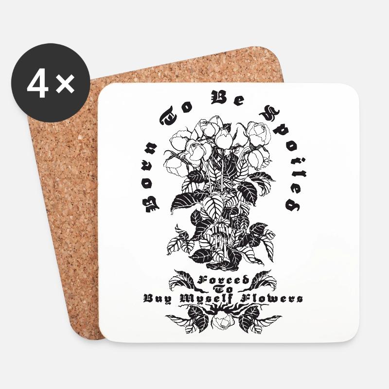 BORN TO BE SPOILED - Coasters (set of 4) - white