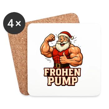Frohen Pump Santa Claus Weihnachten - Untersetzer (4er-Set) - Weiß - Vorne