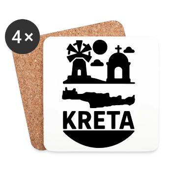 Crete Landmark Island Greece - Coasters (set of 4) - white - Front
