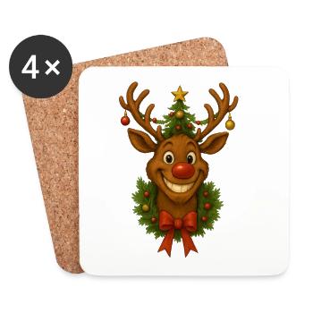 Rudolph the Reindeer - Coasters (set of 4) - white - Front