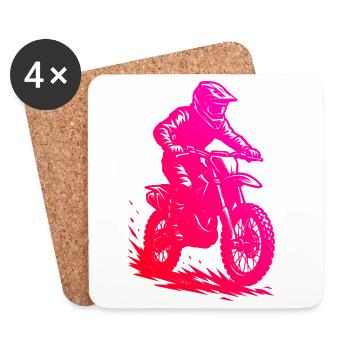 Motocross perfect for every motocross - Coasters (set of 4) - white - Front