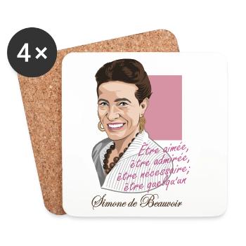 Simone de Beauvoir Philosopher - Coasters (set of 4) - white - Front