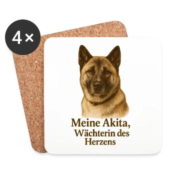 My Akita Guardian of the Heart - Coasters (set of 4) - white - Front