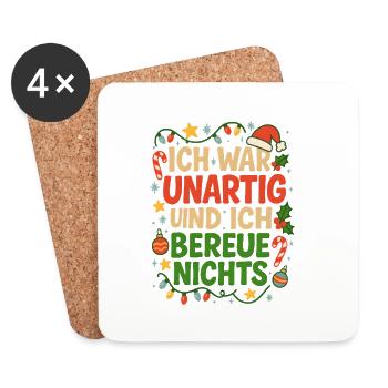 Naughty at Christmas: Don't regret anything - Coasters (set of 4) - white - Front