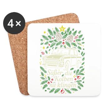 Plus doux que les pistons ne sonnent jamais - Trabi Christmas - Dessous de verre (lot de 4) - blanc - Devant