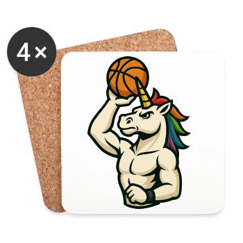 Einhorn-Dunk-Reifen - Untersetzer (4er-Set) - Weiß - Vorne