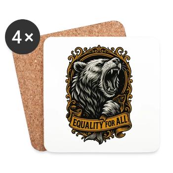 Bear with Equality for All - Coasters (set of 4) - white - Front