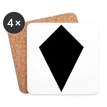 Dragon Square - Coasters (set of 4) - white - Front