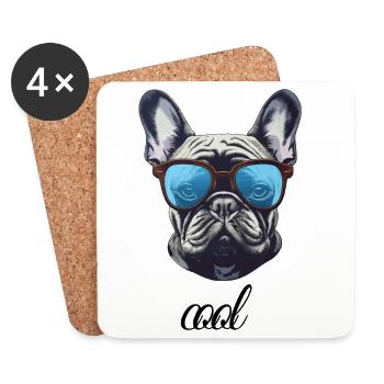 Cool Dog - Coasters (set of 4) - white - Front