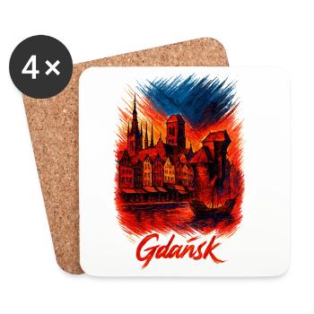 Danzig Gdańsk Stadt Polen Polska Patriot Geschenk - Untersetzer (4er-Set) - Weiß - Vorne
