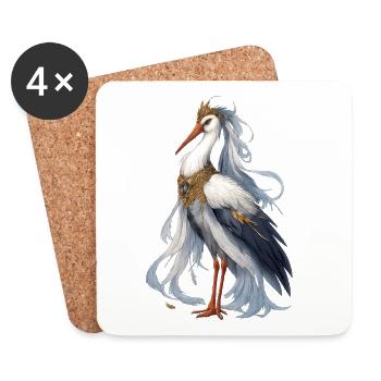 Stork Fantasy Heron Fantasy Kingdom - Coasters (set of 4) - white - Front