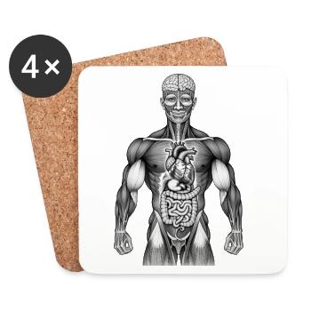 HAPPY ANATOMY - black & white - Dessous de verre (lot de 4) - blanc - Devant