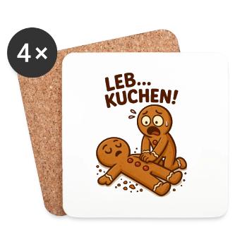 Gingerbread pun Christmas - Coasters (set of 4) - white - Front
