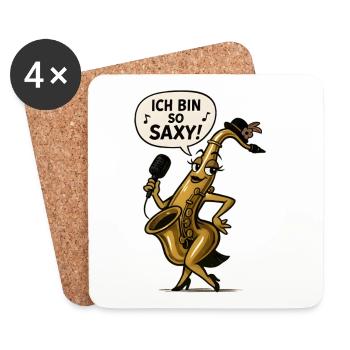 I'm So Saxy – Saxophone Diva - Dessous de verre (lot de 4) - blanc - Devant