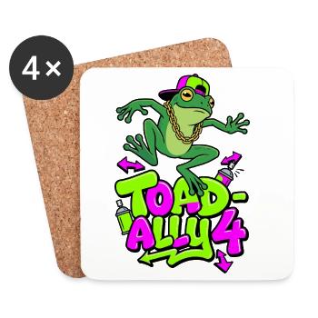 Toad-Ally 4 Crapaud Cool - Dessous de verre (lot de 4) - blanc - Devant