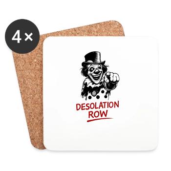 Œuvres d’art noir clown désolées - Dessous de verre (lot de 4) - blanc - Devant