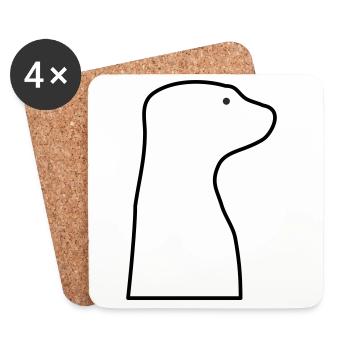 Suricate - Dessous de verre (lot de 4) - blanc - Devant