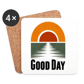 Sunset on the lake Good Day - Coasters (set of 4) - white - Front