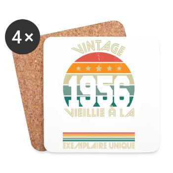 1956 – Vintage – Einzigartiges Exemplar - Untersetzer (4er-Set) - Weiß - Vorne