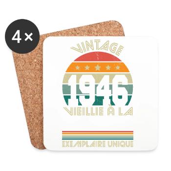 1946 – Vintage – Einzigartiges Exemplar - Untersetzer (4er-Set) - Weiß - Vorne
