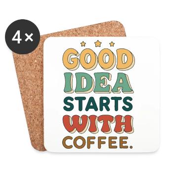 The Good Idea starts with coffee - Coasters (set of 4) - white - Front
