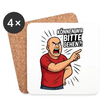 Can We Please Go Cartoon - Coasters (set of 4) - white - Front