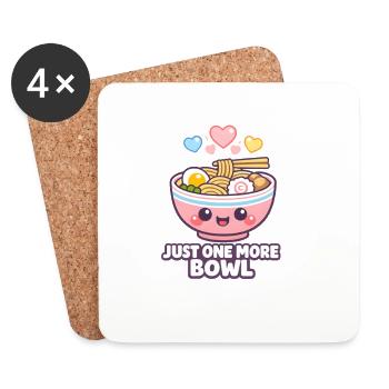 Ramen Kawaii Nudeln - Untersetzer (4er-Set) - Weiß - Vorne