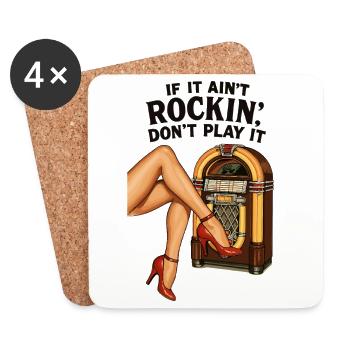 Rockabilly des années 50 Talons Épinglés Jambes Épinglées Jukebox Rétro - Dessous de verre (lot de 4) - blanc - Devant