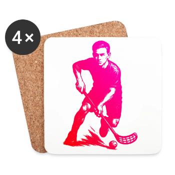 Un motif réservé au floorball - Dessous de verre (lot de 4) - blanc - Devant