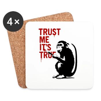 Croyez-moi, c’est du vrai graffiti de singe - Dessous de verre (lot de 4) - blanc - Devant