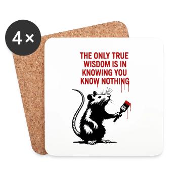 Rat sait qu’elle ne sait rien - Dessous de verre (lot de 4) - blanc - Devant