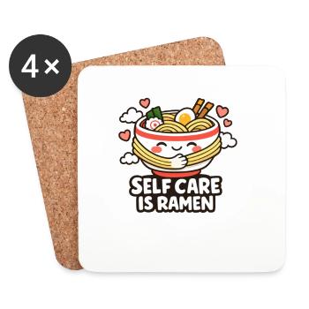 Ramen Instant Noodles Self Care - Untersetzer (4er-Set) - Weiß - Vorne