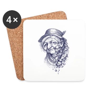 Stone portrait - Coasters (set of 4) - white - Front