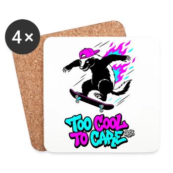 Trop cool pour s’en soucier Honey Badger 2018 - Dessous de verre (lot de 4) - blanc - Devant
