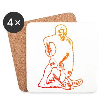 J’adore le motif cool floorball pour floorball - Dessous de verre (lot de 4) - blanc - Devant