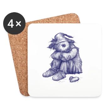 L’épouvantail triste et hirsute a perdu courage - Dessous de verre (lot de 4) - blanc - Devant