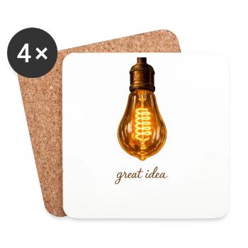 Ampoule Edison vintage : excellente idée - Dessous de verre (lot de 4) - blanc - Devant