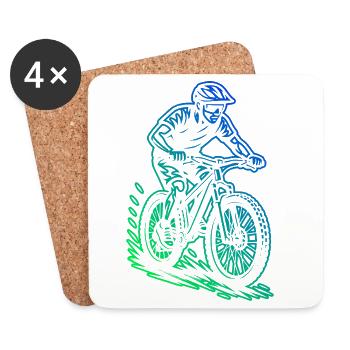VTT parfait pour tous les VTT - Dessous de verre (lot de 4) - blanc - Devant