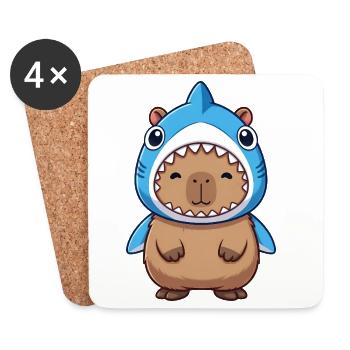 Costume de cochon d’Inde Hamster Capybara mignon Samba - Dessous de verre (lot de 4) - blanc - Devant