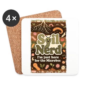 Bio Bärtner Self-Sufficiency Ecological Farmer Gar - Coasters (set of 4) - white - Front