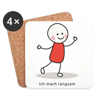 Ich mach langsam – Minimalistischer Charakter - Untersetzer (4er-Set) - Weiß - Vorne