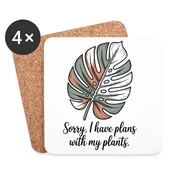 Funny Plant Parent - Monstera Botanical Garden - Coasters (set of 4) - white - Front