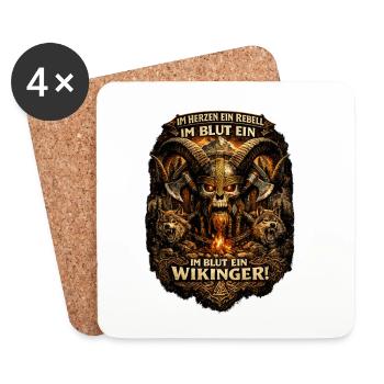 Viking Rebel Heart of Fire - Coasters (set of 4) - white - Front