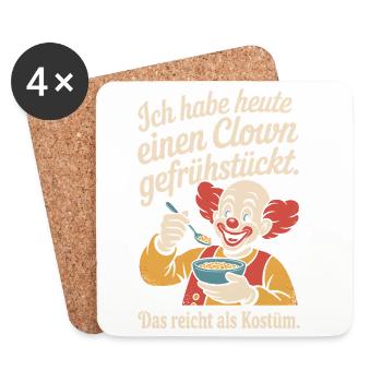 Clown Breakfast Carnival Clown Costume Replacement - Coasters (set of 4) - white - Front