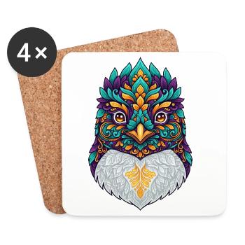 Déguisement fantastique de carnaval de manchot - Dessous de verre (lot de 4) - blanc - Devant