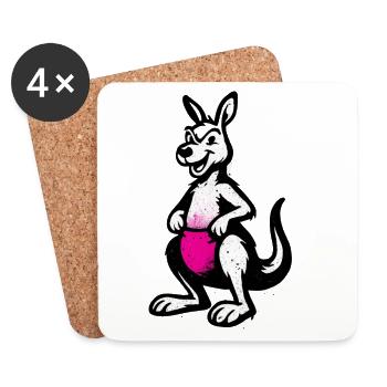 Känguru Sport - Untersetzer (4er-Set) - Weiß - Vorne