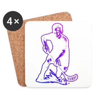 Un motif de floorball clair pour chaque jour - Dessous de verre (lot de 4) - blanc - Devant