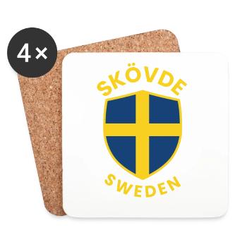 Skövde-Schild Schweden Wappen - Untersetzer (4er-Set) - Weiß - Vorne