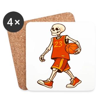 Skelett-Reifen im orangefarbenen Trikot - Untersetzer (4er-Set) - Weiß - Vorne