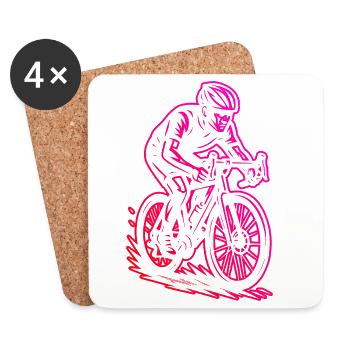 Tolles Rennrad Geschenk für Rennrad - Untersetzer (4er-Set) - Weiß - Vorne